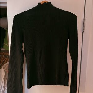 James Perse Black Cashmere Funnel Neck Sweater sz 2